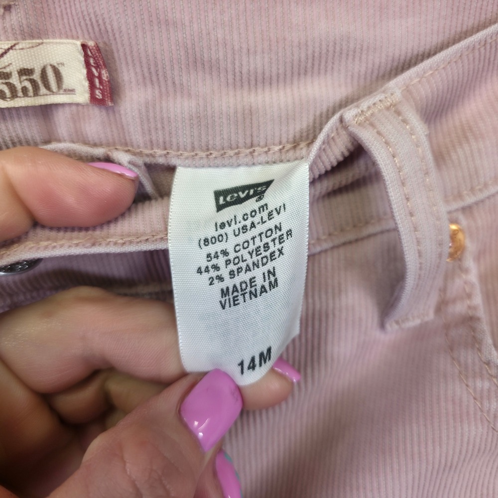 Levi's 550 Relaxed Boot Cut Corduroy Women's Pants Mauve Size 14M - Picture 10 of 14